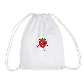 Une fraise super heureuse! - Sac de sport léger - blanc - Devant