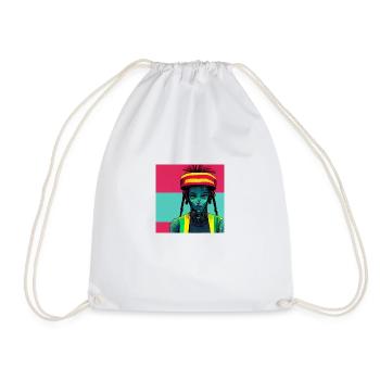 Cyborg Rasta - Drawstring Bag - white - Front