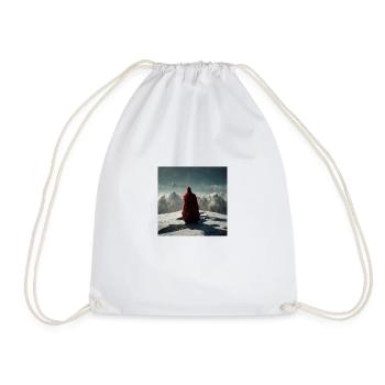 Monk standing on the top of the snowy mountain - Sac de sport léger - blanc - Devant