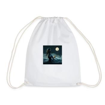 stormy mermaid looks at the full moon realistic - Sac de sport léger - blanc - Devant