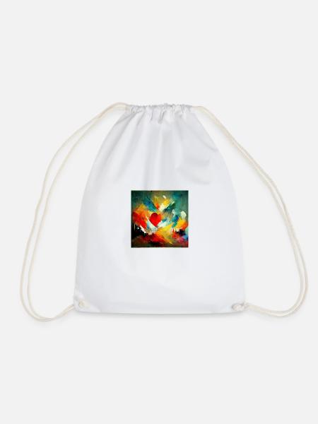 Happiness - Drawstring Bag - white