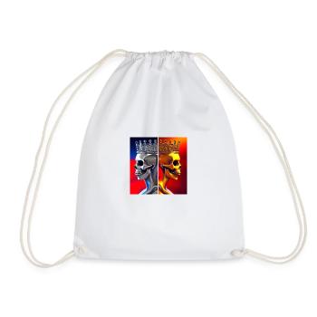 King and Queen Skull Faces - Drawstring Bag - white - Front