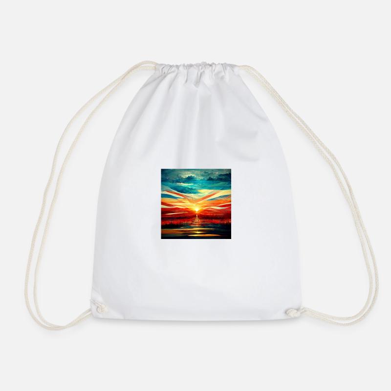 Happiness Sunset - Drawstring Bag - white