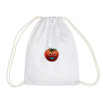 Tomate mit Gesicht - Turnbeutel - Weiß - Vorne