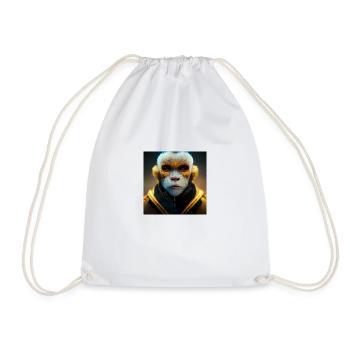 monkey king - Drawstring Bag - white - Front