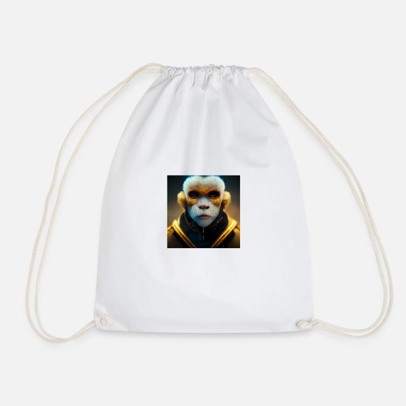 monkey king - Drawstring Bag - white
