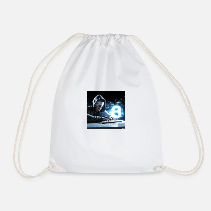 Cyber Attack - Drawstring Bag - white