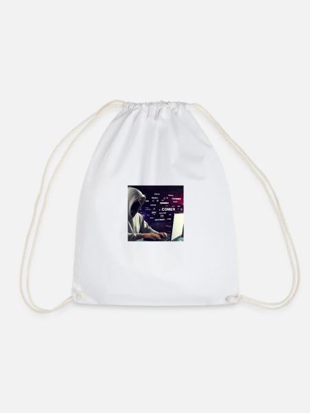 Cyber Attack - Drawstring Bag - white
