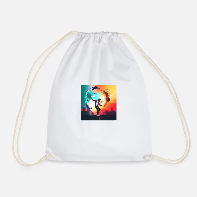 Crazy Eights - Drawstring Bag - white