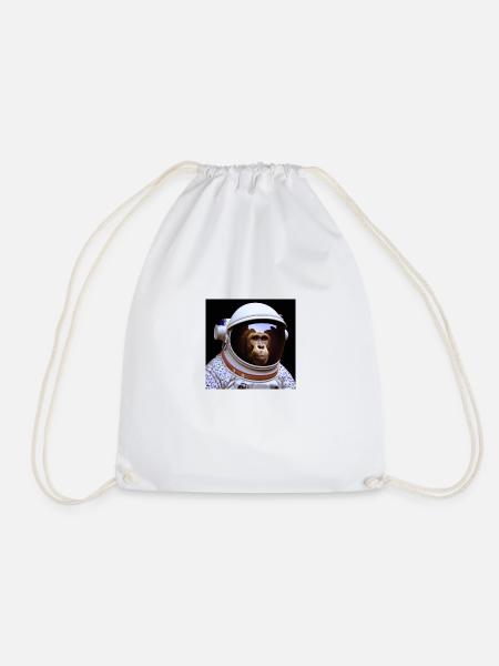 Affe Astronaut - Turnbeutel - Weiß