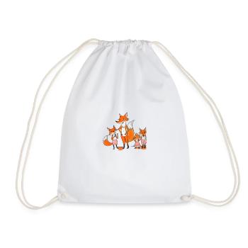 Familie Fuchs - Turnbeutel - Weiß - Vorne