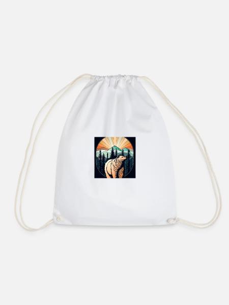 Bears in the clearing - Drawstring Bag - white