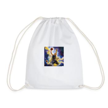 expressive painting of a basketball - Drawstring Bag - white - Front