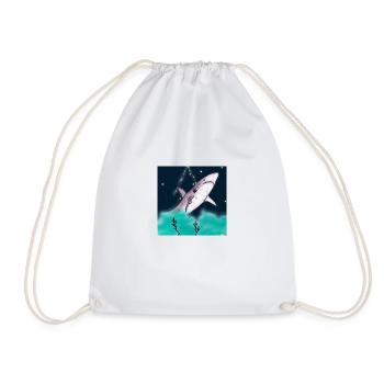 Galaxy-shark - Drawstring Bag - white - Front