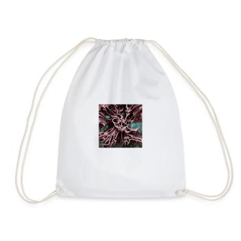 Abstract 3D rendering of chaotic images spider web - Drawstring Bag - white - Front