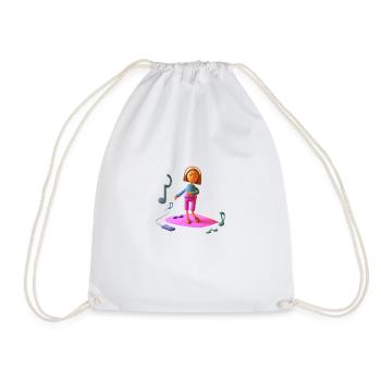 FUNNY MUSIC 013 - Drawstring Bag - white - Front