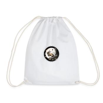 A hare jumps into a puddle - Drawstring Bag - white - Front