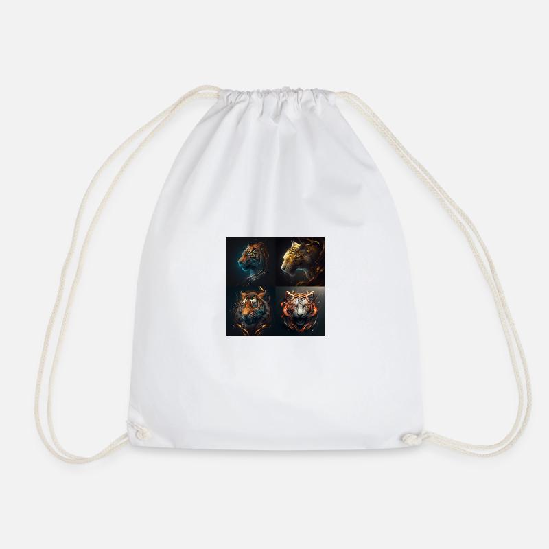 lion - Drawstring Bag - white