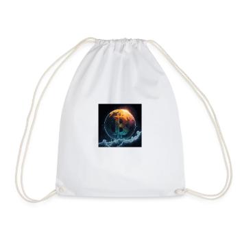 Moon bitcoin 4k - Drawstring Bag - white - Front