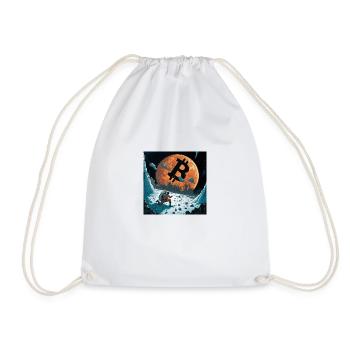 Bitcoin Moon - Drawstring Bag - white - Front