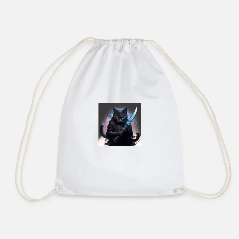 chat Ninja - Sac de sport léger - blanc