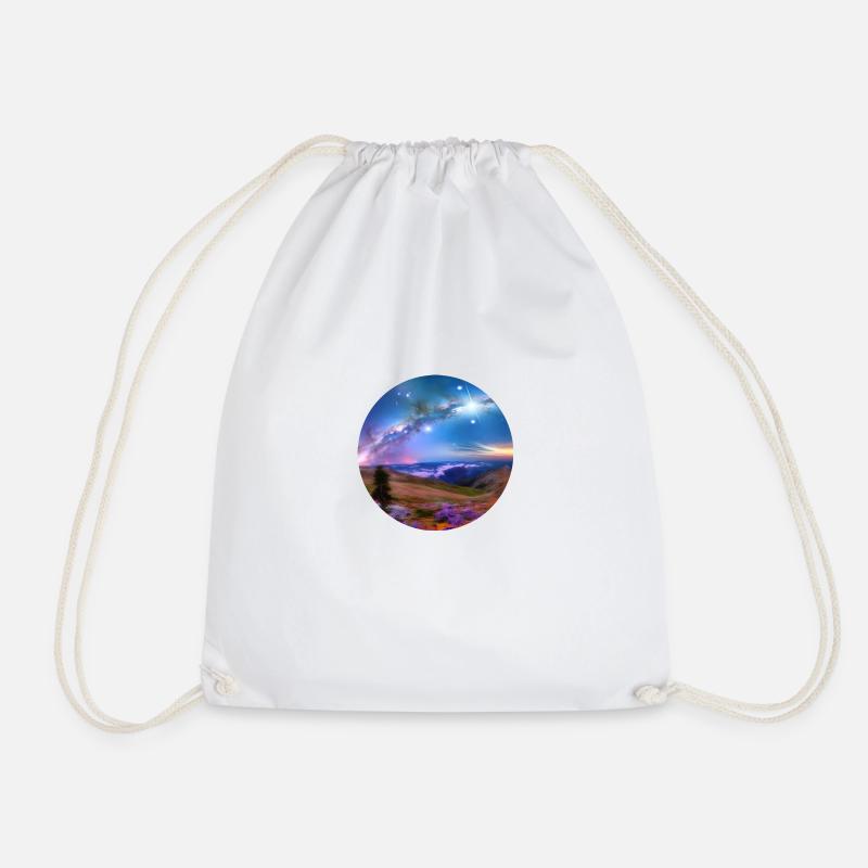 Galaxy Digital Art - Drawstring Bag - white