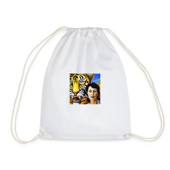 Tigre et femme dessinés comme Salvadore - Sac de sport léger - blanc - Devant