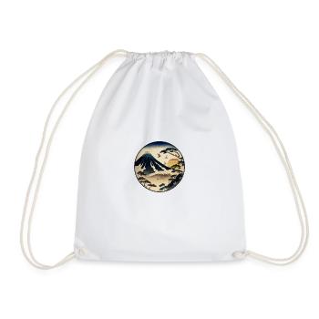 T-shirt setting sun kanagawa style for man/woman - Drawstring Bag - white - Front