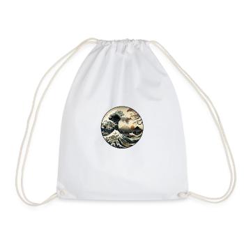 No 4 : T-shirt Wave Kanagawa Ukyio_e Style Japan - Sac de sport léger - blanc - Devant