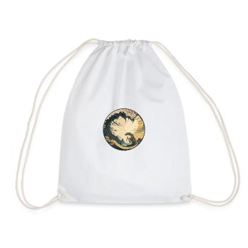 No. 3: Japanese Dragon Style Kanagawa Ukyio-e - Drawstring Bag - white - Front