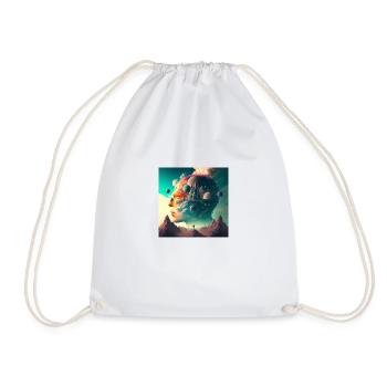 head full - Drawstring Bag - white - Front