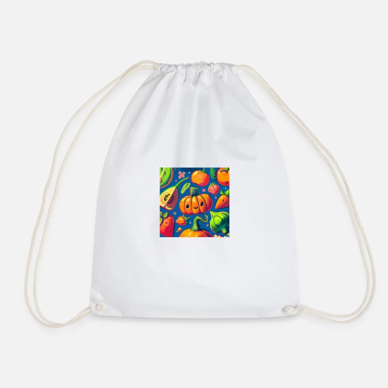 Fruits and vegetables - Drawstring Bag - white