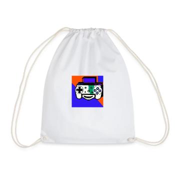a PS-5 smiling illustroke 3 - Drawstring Bag - white - Front