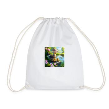 little chicks are happy in a beautiful farm - Sac de sport léger - blanc - Devant