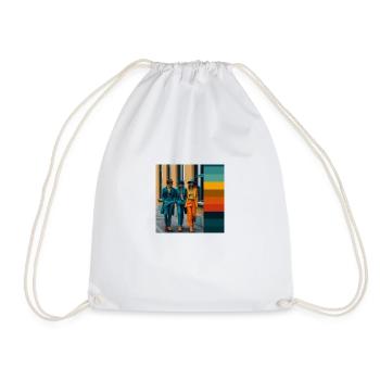 Bleu-Vert-Orange : Mélodie des couleurs - Sac de sport léger - blanc - Devant