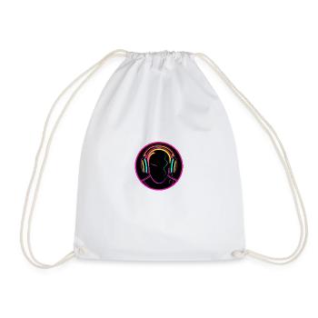 DJ Neon Style hard Music - Drawstring Bag - white - Front