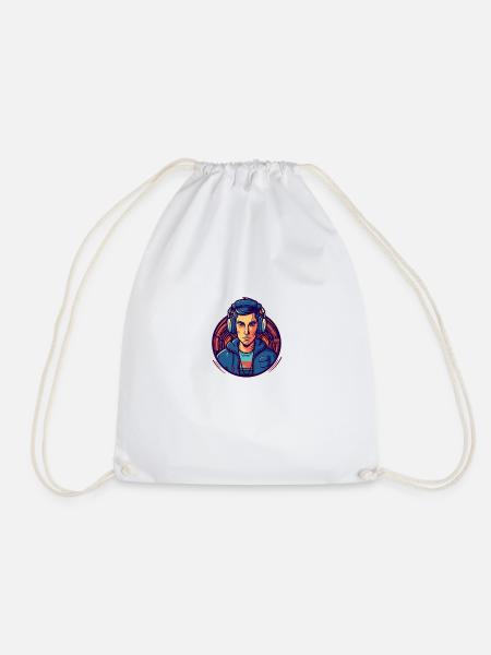 DJ Niceguy - Drawstring Bag - white