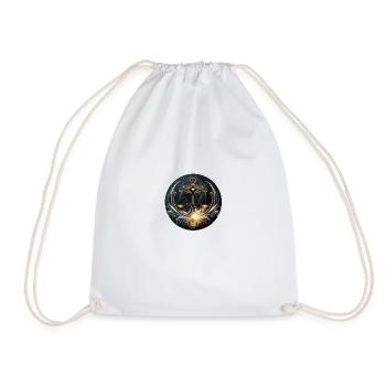 Libra sign on bed of stars - Drawstring Bag - white - Front