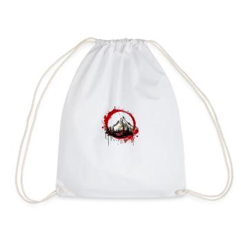 Mountain in a circle red blood white powerful drip - Turnbeutel - Weiß - Vorne