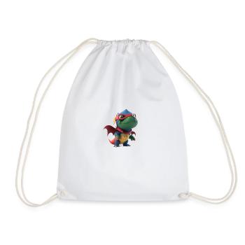 Dino - Drawstring Bag - white - Front