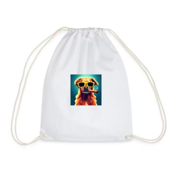 Chien brun cool - Sac de sport léger - blanc - Devant