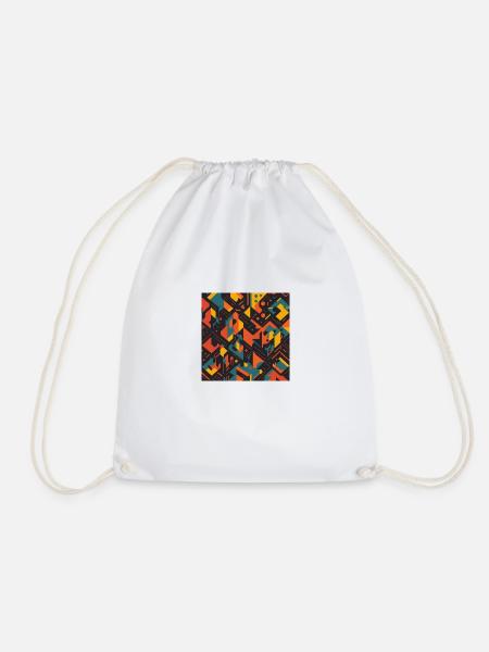 Minimalistische Geometrie: Bunte T-Shirts - Turnbeutel - Weiß