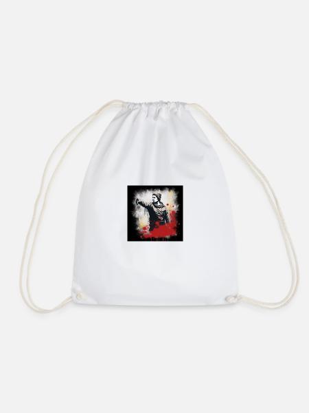 Banksy-inspiriertes Design - Turnbeutel - Weiß