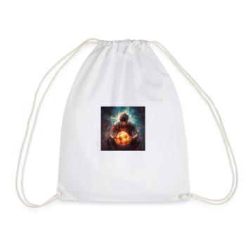 Football from fire aura - Drawstring Bag - white - Front