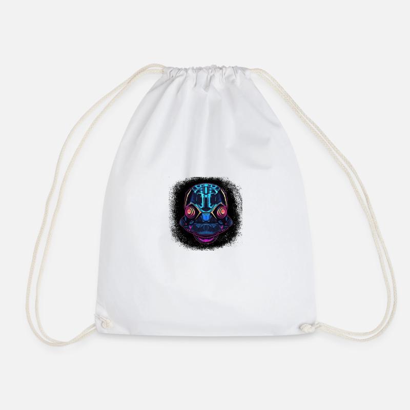 animal gift idea birthday present funny turtle - Drawstring Bag - white