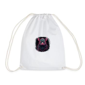 cochons geek littlemandyart cadeau mégots porc anniversaire - Sac de sport léger - blanc - Devant