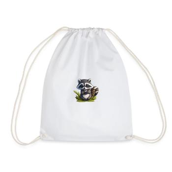 Petit raton laveur - Sac de sport léger - blanc - Devant