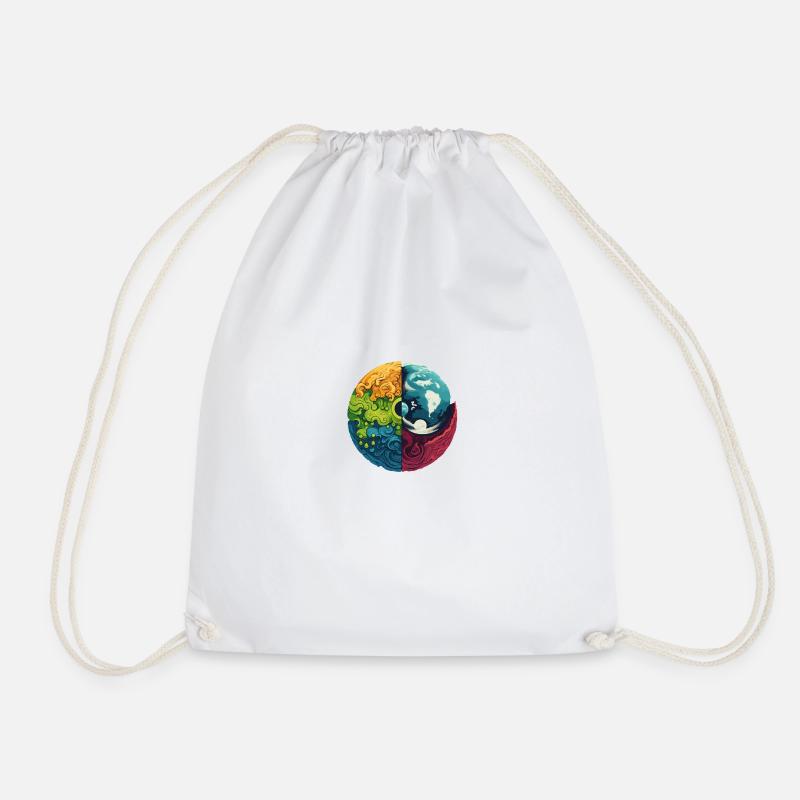 Earth Elements - Drawstring Bag - white