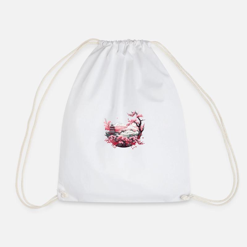 Japan World - Drawstring Bag - white