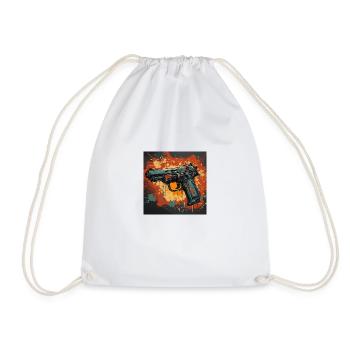 Chalk Gun - Drawstring Bag - white - Front